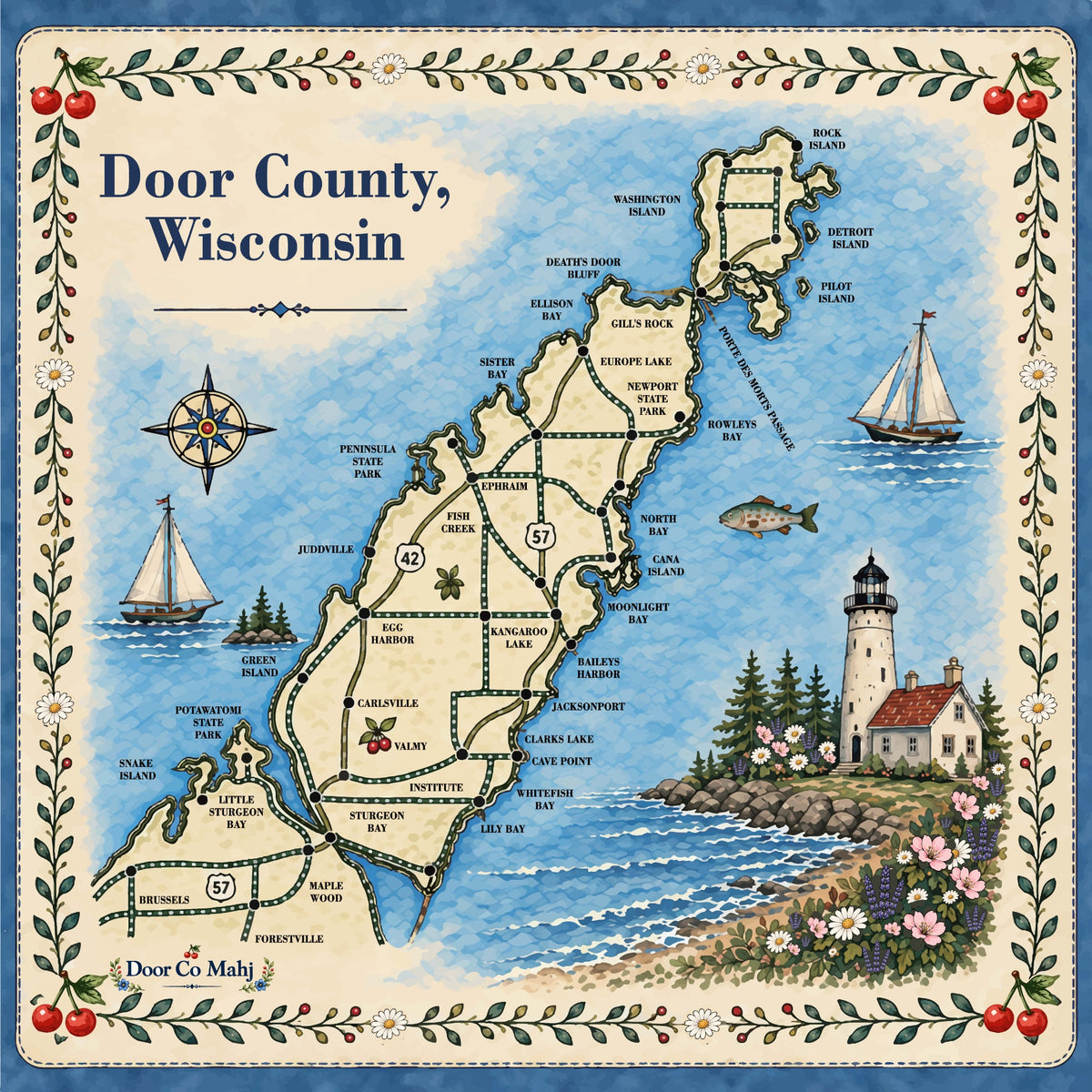 Door County Mahjong Mat
